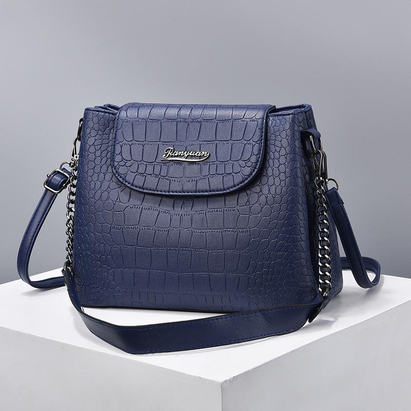 Trendy Fashion Shoulder Bag For Women 2023 New Pu Material Crocodile Pattern Large Square Bag Black White Red