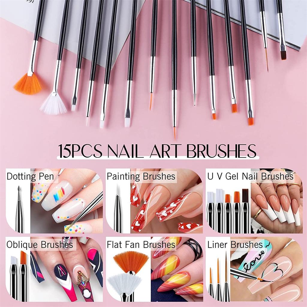 31Pcs Nail Brush Pen Set Nail Art Liner Brush UV Gel Painting Acrylic Nail Tool