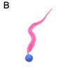 1pc Cat Teaser Toy Bouncy Ball Fluffy Tail Simulation Caterpillar Kitten Toy Durable Bite Teaser Tool Interactive Cat Toy Suppli