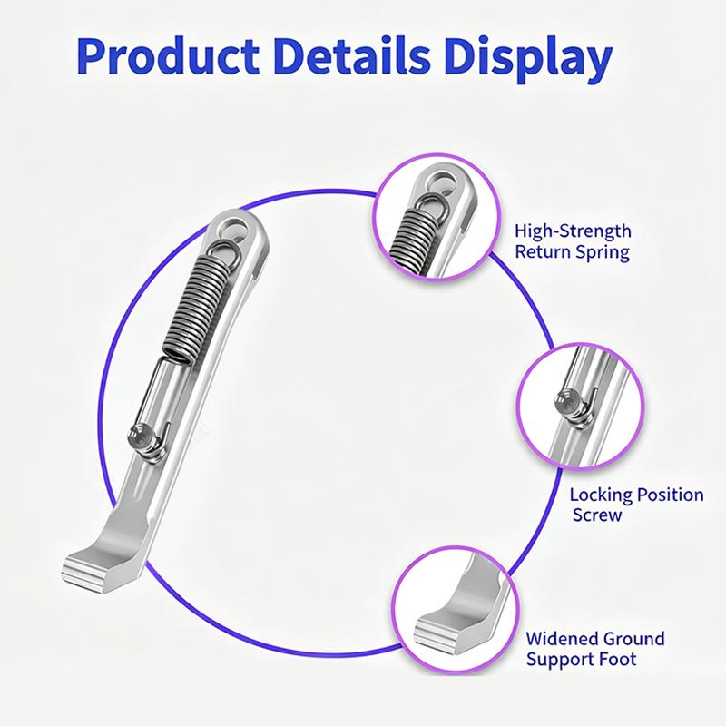Cnc Aluminum Alloy Motorcycle Side Stand Rust Proof Long Lasting Spring For Motorbike Parking Replacement Daily Maintenance