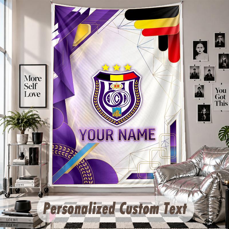 Custom Tapestry Wall Hanging, Anderlecht FC Personalized Name Text Home Wall Decor