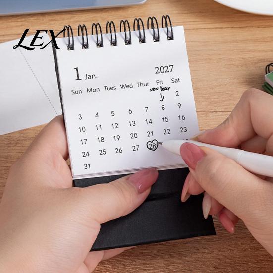 Professional Planning Calendar 2027-2028 Mini Standing Flip Desk Calendar, 18 Month Desktop Planner from Jan. Compact Monthly Organizer 2027