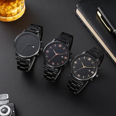 New Men's Fashion Everything Casual with Calendar Iron Strap Quartz Watch Business Watch