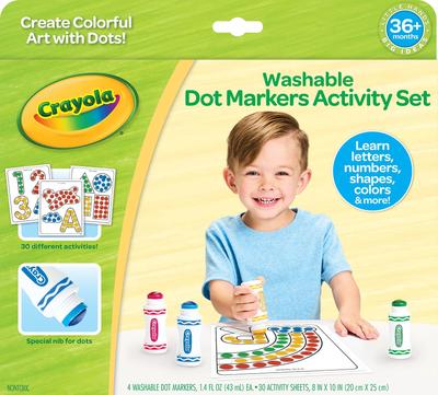 Crayola Marker Removable Dot Marker Activity Set 4 Colors with 30 Activity Sheets 811494 Genuine Product