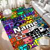 Custom Name Personalized Geometry Dash Print Carpet, Versatile Home Decor Rug, for Playroom, Apartment, Balcony, Entryway, Hallway Gift