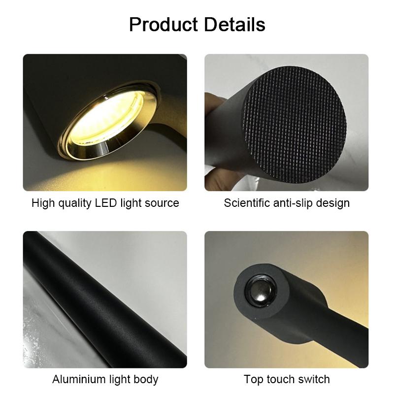 Modern AluminumTable Lamp Hotel Decorated Simple Led Desk Lamp Dimmable Rechargeable Reading LivingRoom Bedroom Lighting Fixture