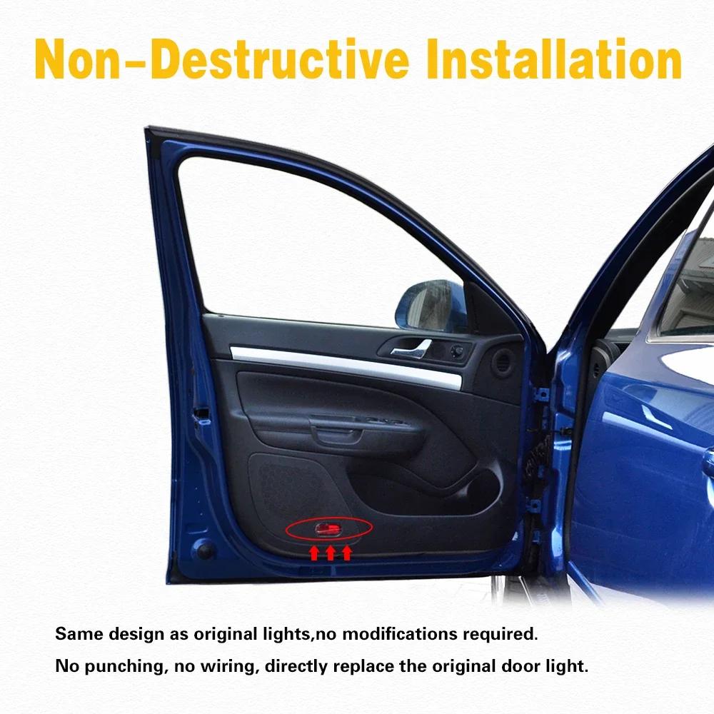 BQW1 For VOLKSWAGEN VW 2026 New LED Car Door Interior Decoration Light Bulbs Accessories For VW Caddy MK3 Bora Lavida Golf 3 4 MK3 Be Ix2