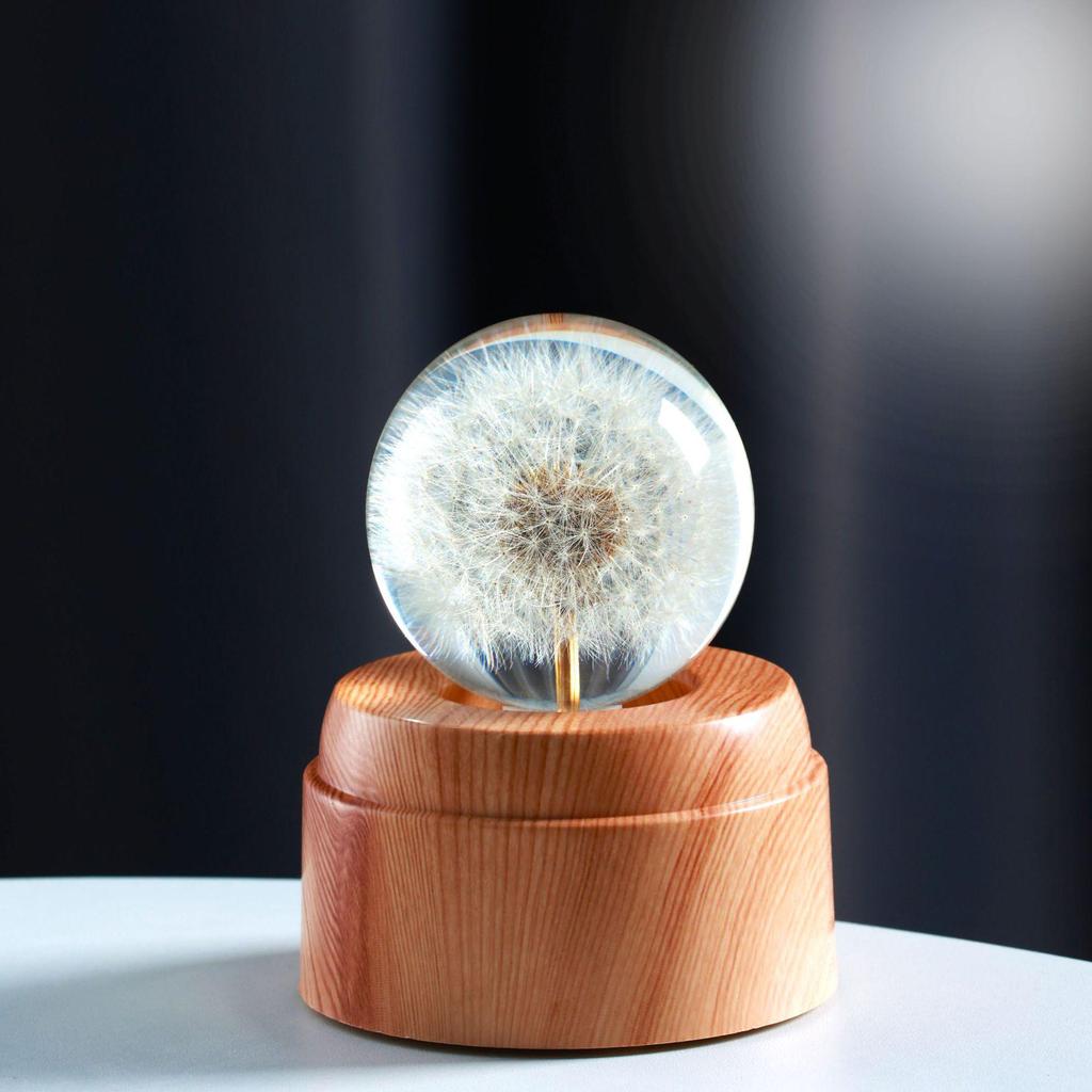 Drehendes Löwenzahn-Nachtlicht-Ornament - Trendiges Harzspielzeug für Schreibtisch oder Wohnzimmer, Perfektes Geburtstagsgeschenk