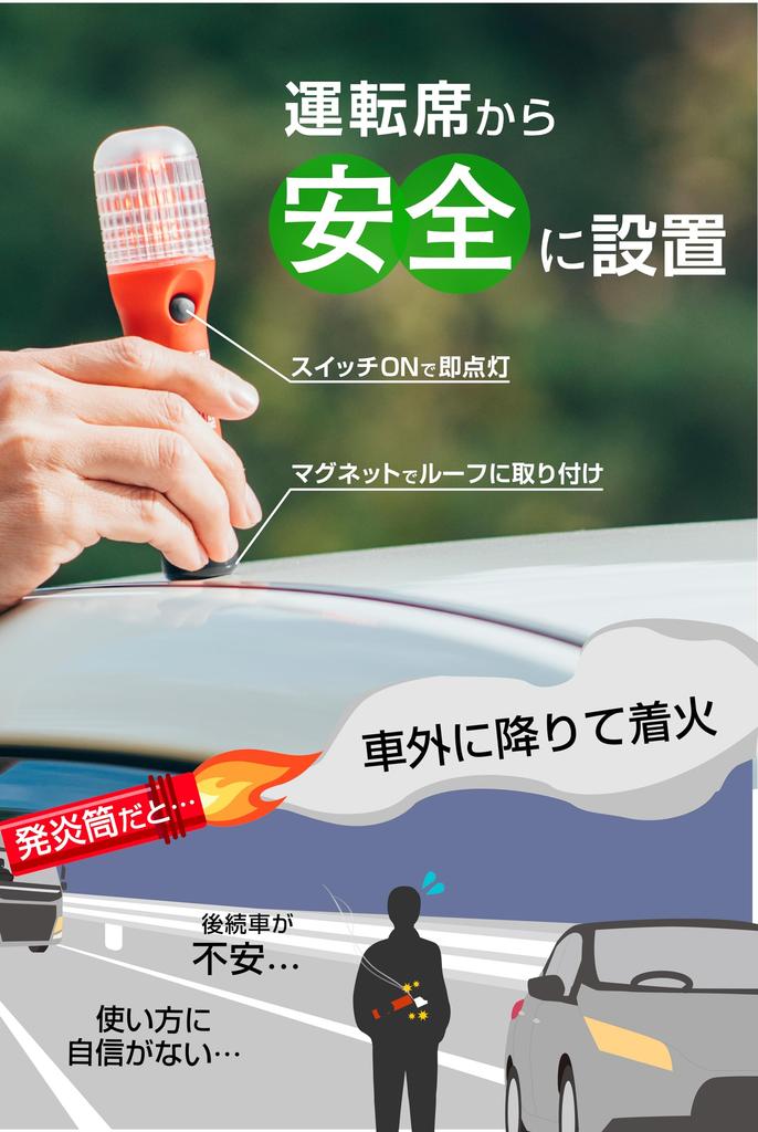 amon Emergency Signal Replacement for Vehicle Inspection Compliant IPX3 Switch Recommended by Keiichi 6904 Red Light, Flare, (Waterproof, Equivalent),