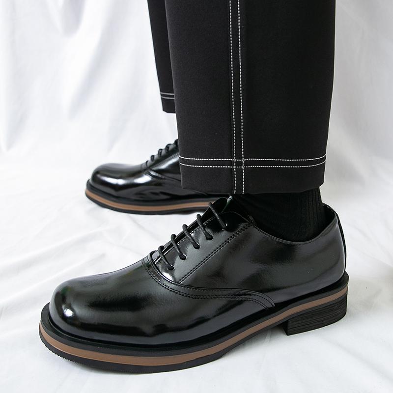 Modne Wysokiej Jakości Wygodne Męskie Sznurowane Kwadratowy Nosek Business Casual Skórzane Buty Modna Marka Męskie Oddychające Buty Oksfordzkie