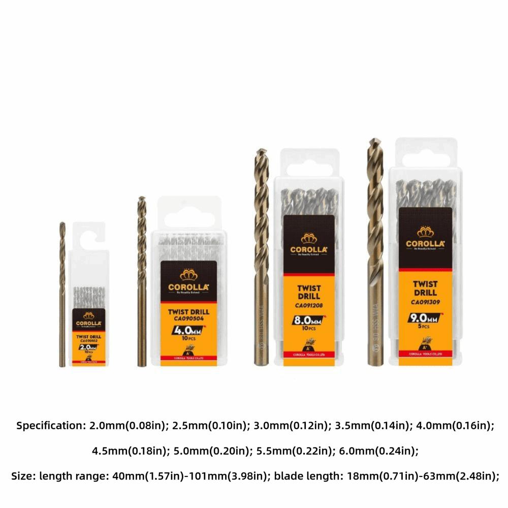10PCS Straight Shank Twist Drill Bits Twist Design HSS Drill Bits Drill Bits  Industrial Use