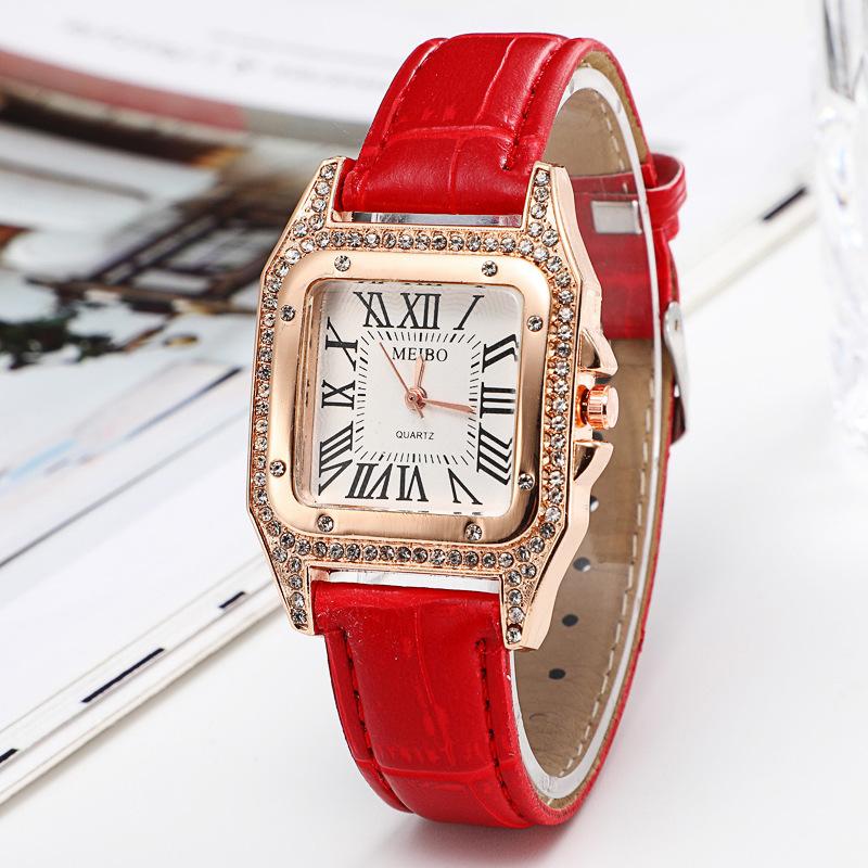 Watch, Xiaoxiang Square Flash Diamond Belt Watch, Fashionable Women'S Watch Stall