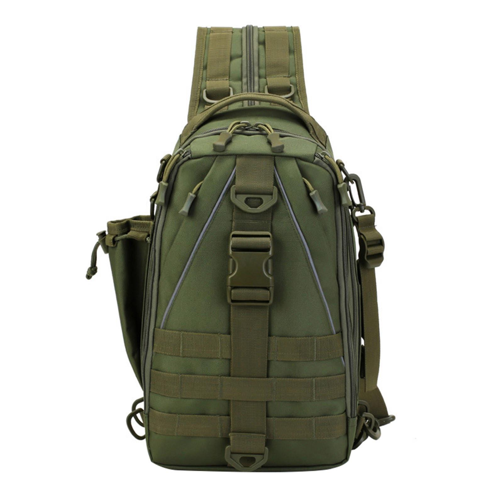 Multifunctional Men s Backpack Sling Chest Pack Shoulder Bag Outdoor Hiking Travel One Size зелёный
