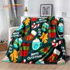 Cartoon Santa Claus Merry Christmas Tree Kid Gift  Soft Plush Blanket,Flannel Blanket Throw Blanket for Living Room Bedroom Sofa