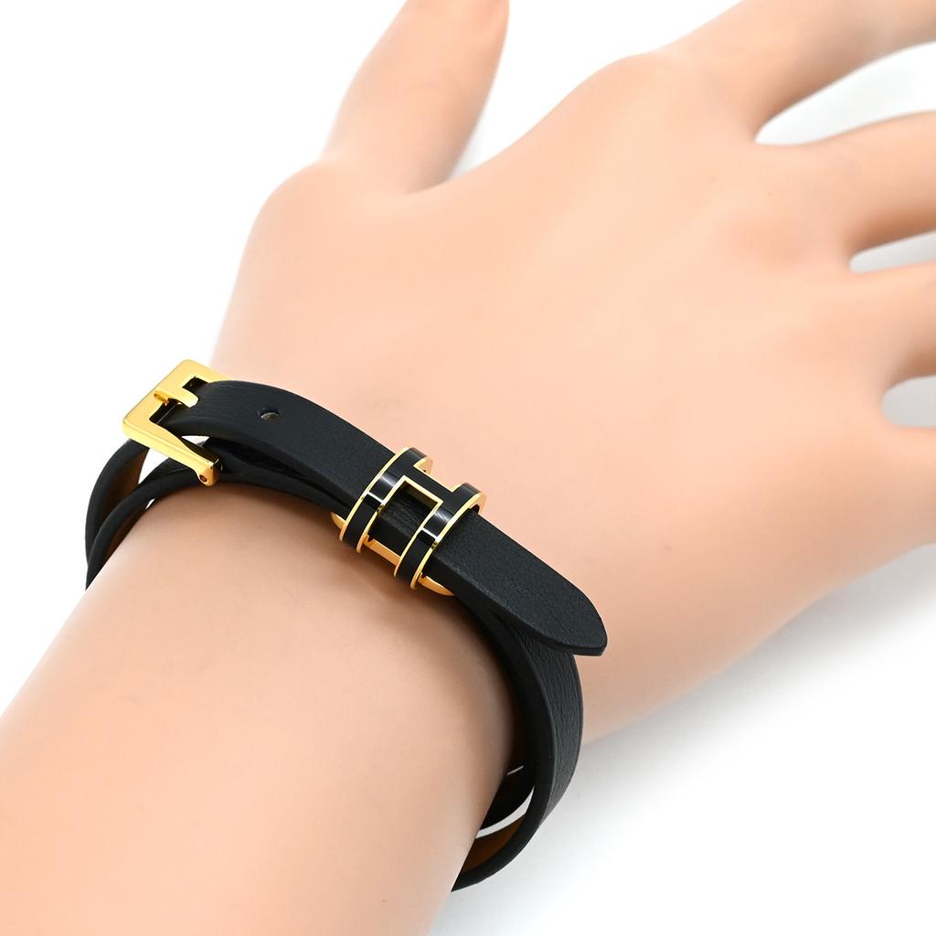 HERMES H500349 Pop ash Pop H Double Tourbracelet Vaux Swift/metal Array