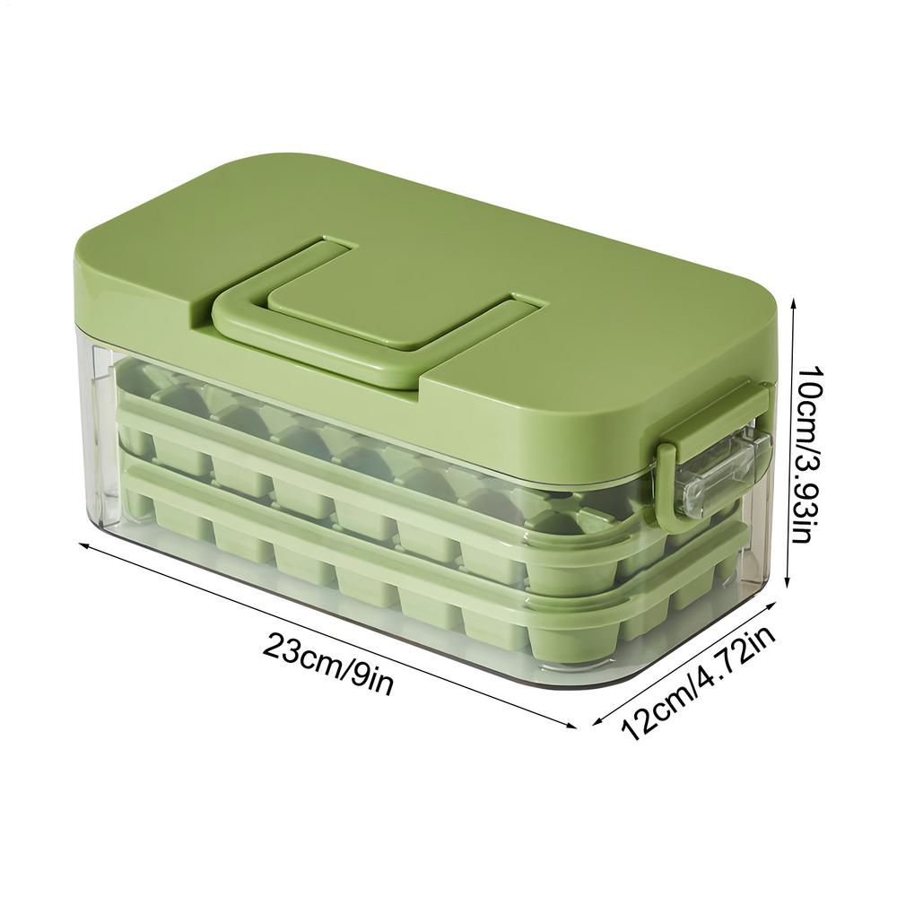 

Ice Maker Trays For Freezer 64-Grid Portable Cold Block Maker With Handle Ice Block Mold For Whiskey Cocktail Coffee Beverage зелёный
