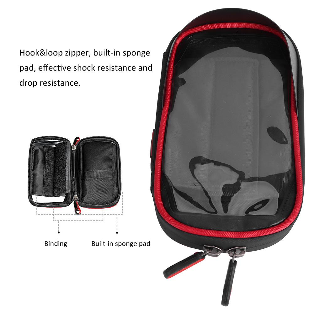 wheel up Bike Phone Bracket Waterproof Stand Bag Bicycle Front Packet Navigation Supportblack red