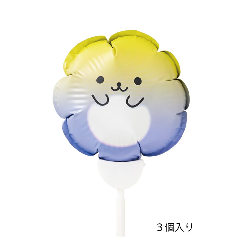 Heads Balloon W80 X D45 X H80mm Length 10 3 Assorted HEADS Picks, (Total 600mm), Small, Picks, Rainbow, Designs, Round, BLN-FPS4