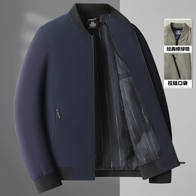 New Spring and Autumn Men's Old Baseball Collar Jacket Dad Jacket Commuter Business Jacket Men