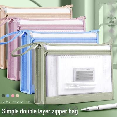 Zosilnená dvojvrstvová sieťovaná taška na dokumenty veľkosti A4 s veľkou kapacitou