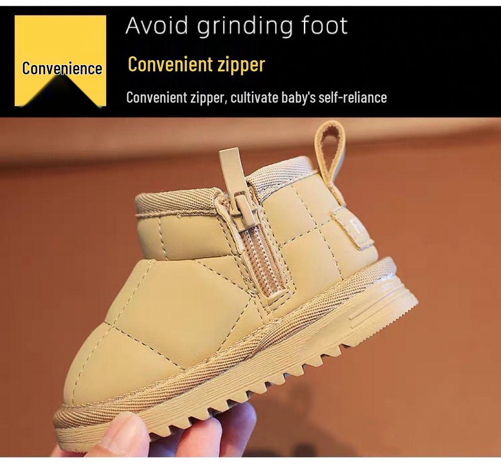 Warm Winter Baby Snow Boots for Boys and Girls - Soft Sole Velvet Cotton Shoes for Infants (1 Year Old)