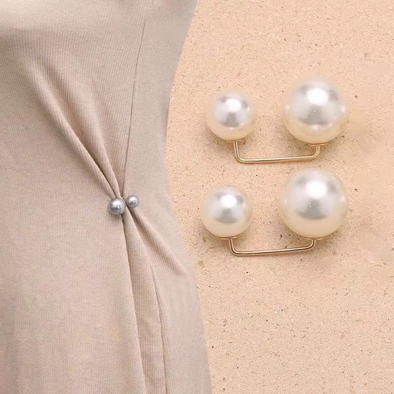 Fixed Clothes Brooch Pin Simulation Pearl Scarf Shawl Clip Buckle Sweater Cufflink Brooch Ladies Jewelry AVE