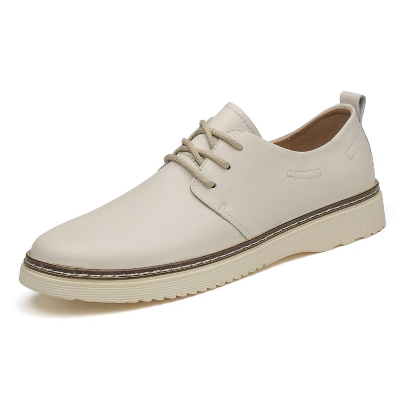FashionLuxury Men Casual Shoes Fashion Simple Designer Men Shoes Genuine Leather Leisure Walk Oxfords Male Lace-up Comfortable Flats
