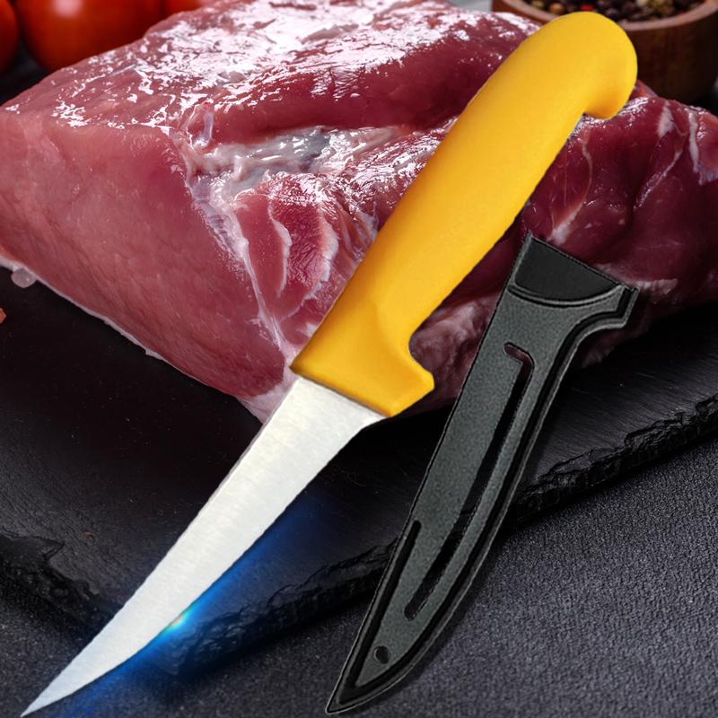 

Желтый домашний кухонный нож для нарезки мяса, острый, из нержавеющей стали, быстрый и простой в использовании кухонный нож для фруктов with cover