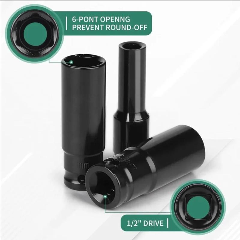 10Pcs of Extended Socket Head Electric Socket Set Telescopic Socket Head Automotive Maintenance Tool Hexagonal Extension