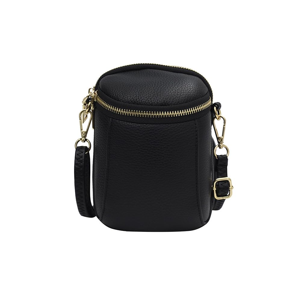 Cowhide Leather Mini Shoulder Bag for Small Pochette Genuine Thick Shoulder Mini Smartphone n646 [Whatna] Women, Mother's Bag, Leather, Leather,