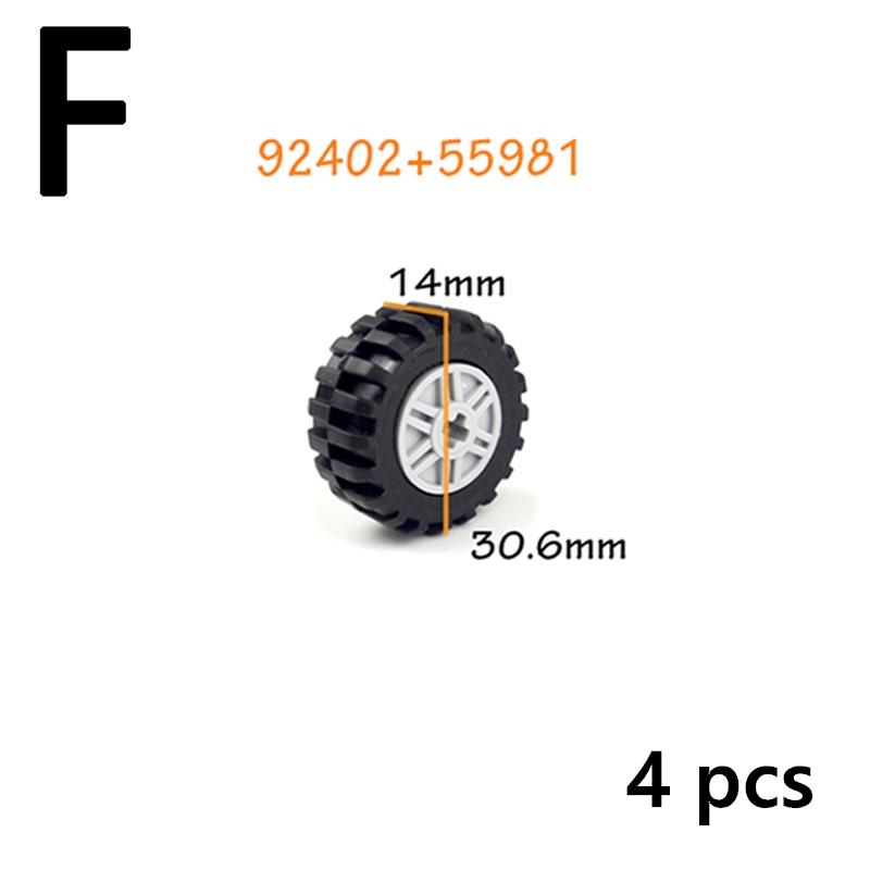 MOC Brick Wheel Hub Technical Tire Car Truck Vehicle Tire Construction Building Blocks 56145 32019 86652 56908 41897 54120 Leduo