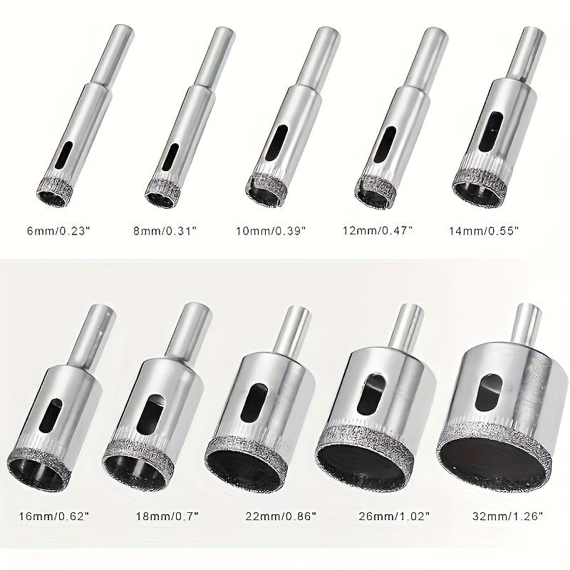 10pcs 6-32mm Diamond Glass Marble Drill Core Hole Saw Opener Ceramic Marble Tile Opening Woodworking Tools Glass Drill Bit Set
