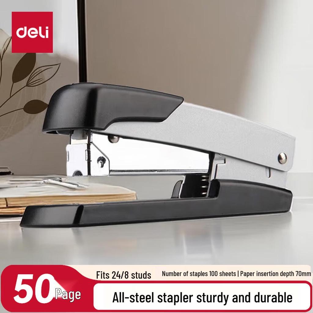 Standard White Office Stapler - Multifunctional Manual Stapler for Students and Professionals