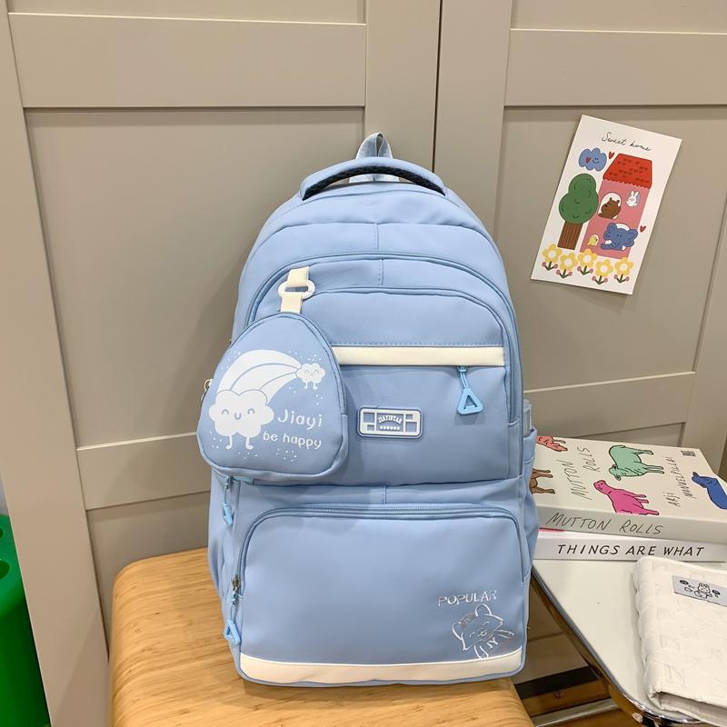 Women Cartoon Backpack Student School Bag Large Capacity Backpack with Coin Purse