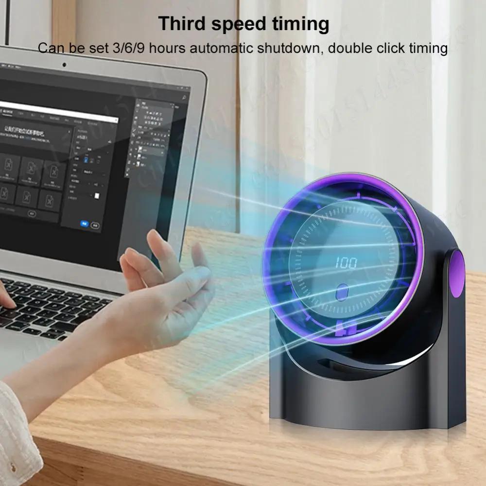 100Level Bladeless Fan USB Rechargeable Smart Electric Fan Personal Fan Digital Display Wall Mount Turbo Fan Desktop Cooling Fan