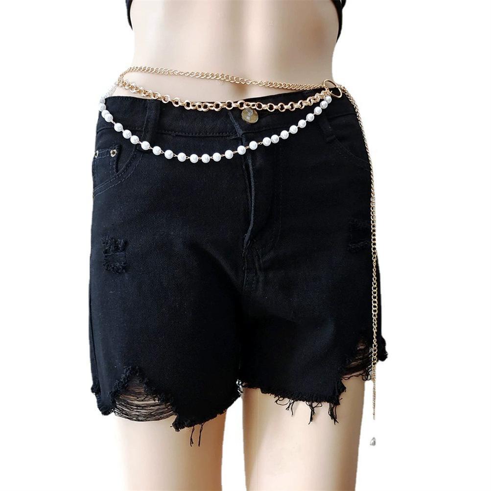 European and American Jewelry Multi-layer Tassel Fashion Imitation Pearl Waist Chain Female Sexy Versatile Body Chain Spot