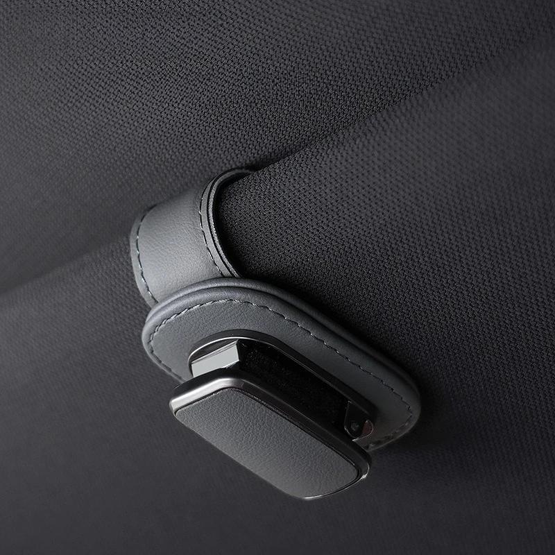 High-Quality Car Sunglasses Holder Leather Visor Clip Organizer for Sun Glasses Storage Car Accessories
