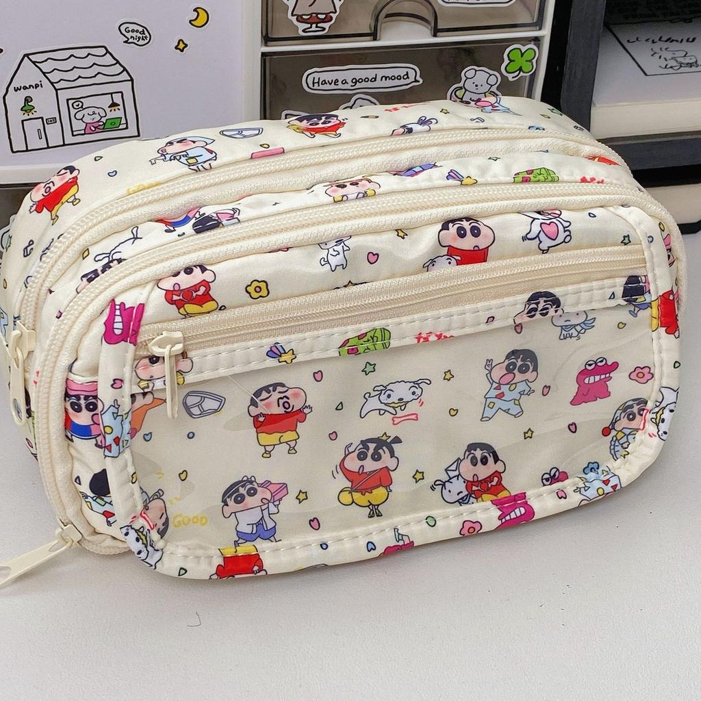 Hatsune Miku Pencil Case Cute Anime Cosplay Large Capacity Stationery Bag For School Student Multi Layer Makeup Storage Pouch