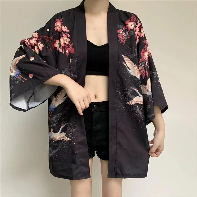 Nové digitálně potištěné japonské kimono Harajuku župan pončo pyžamo kardigan