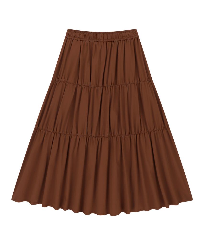 Off Grid Og Woven Stretch Shirred Long Skirt - Brick