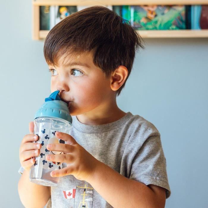 Becher mit Strohhalm - THERMOBABY - 295 ml - Auslaufsicher - Clip - Mickey Cool