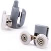 Shower Door Wheels, Lance Home 8Pcs Double Twin Top/Bottom Shower Door Rollers/Runners/Pulleys/Wheels Bathroom Replacement Parts for Curved Straight