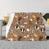 Super Soft Kawaii Guinea Pig Flannel Throw Blanket for Bedroom Bedding Warm Plush Thin Quilt for Cozy Comfort