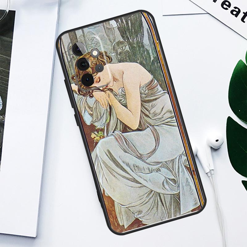 

Винтажный арт Альфонса Мухи Чехол для телефона Samsung Galaxy A34 A54 A14 A55 A35 A15 A53 A33 A13 A05 A06 A16 A22 A32 A52 Samsung A34 5G