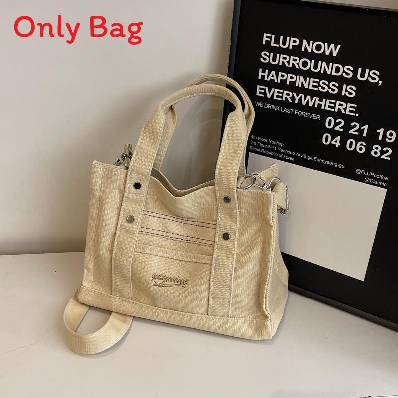 Canvas Small Tote Bag For Women With Zipper Closure And Pouch For Daily Use