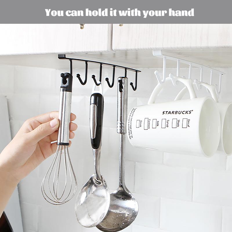 Multi-Functional Hook Cupboard Cup Holder Coffee Cup Storage Rack Kitchen Accessories
