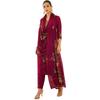 Soch Womens Maroon Silk Blend Suit Set with Floral Print and Hand Embroidery