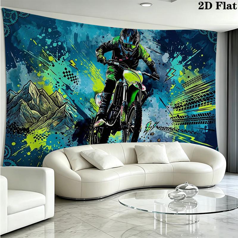 Moto Art Wall Tapestry Aesthetic Wall Hanging Printed Fabric Blanket Decorative Tapestries for Bedroom Living Room Home Decor