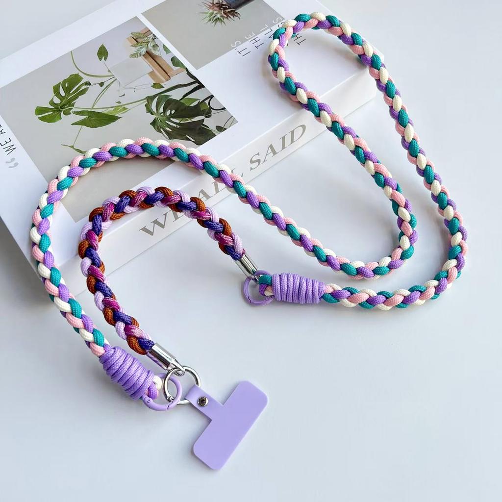 DIY Trzy w Jednym Pleciony Sznurek, Modna Torba na Telefon Komórkowy na Ramię, Długi Sznurek, Wielofunkcyjny Odpinany Krótki Sznurek na Nadgarstek