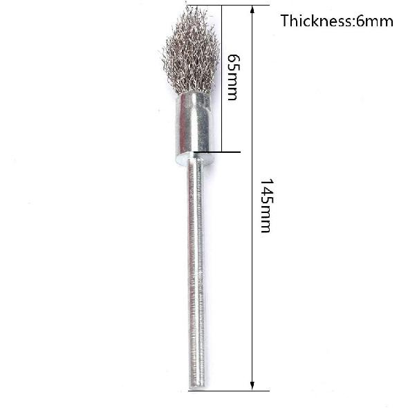 5Pcs Pointed Stainless Steel Wire Brushes Wheel Kit for Drill with 1/4"shank 0.3mm for Removal of Rust/Corrosion/Paint